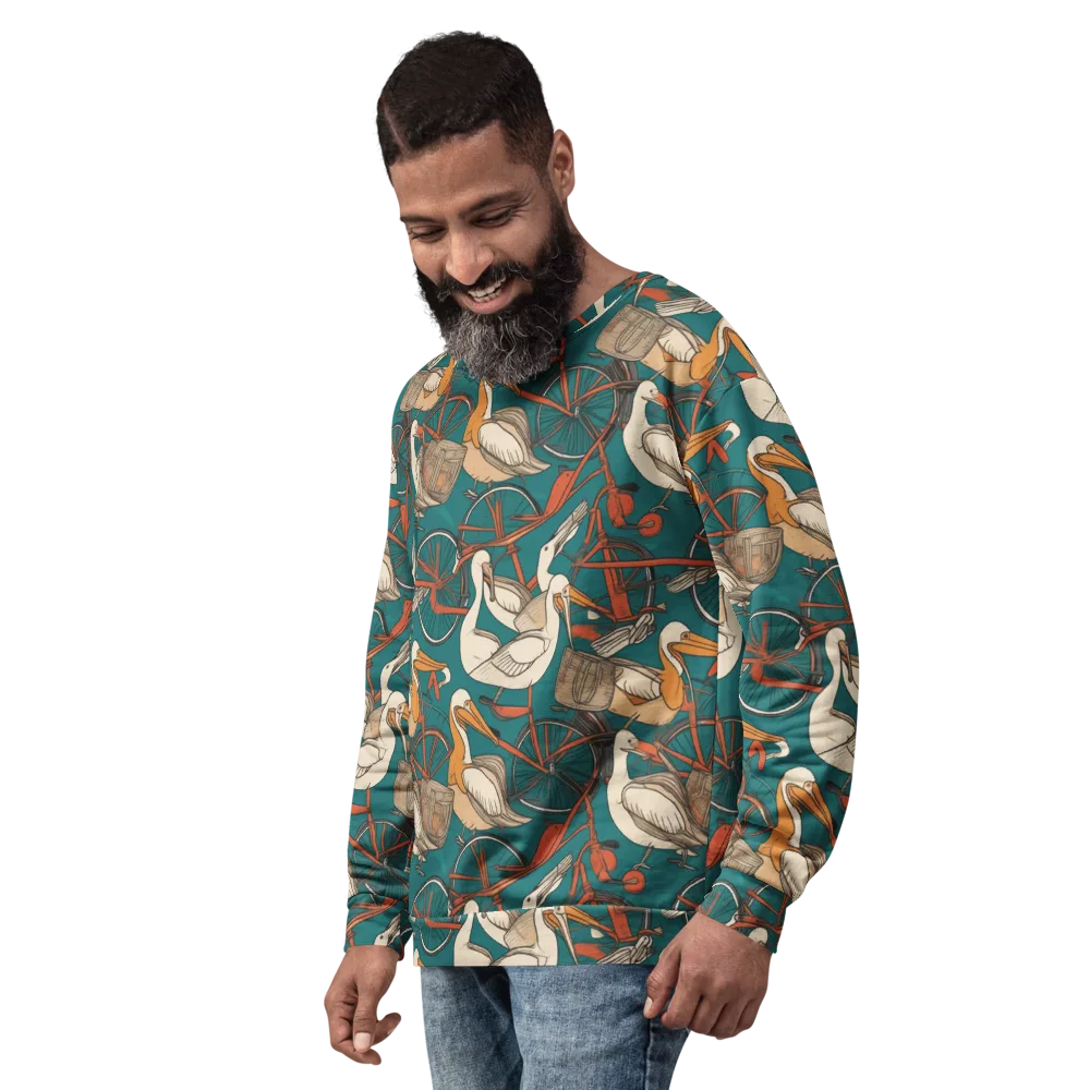 Teal Migration on Sweatshirt — Left Front