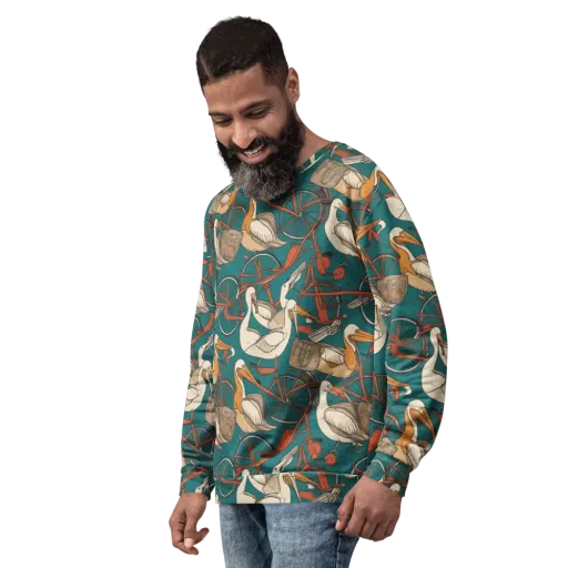 Teal Migration on a Sweatshirt