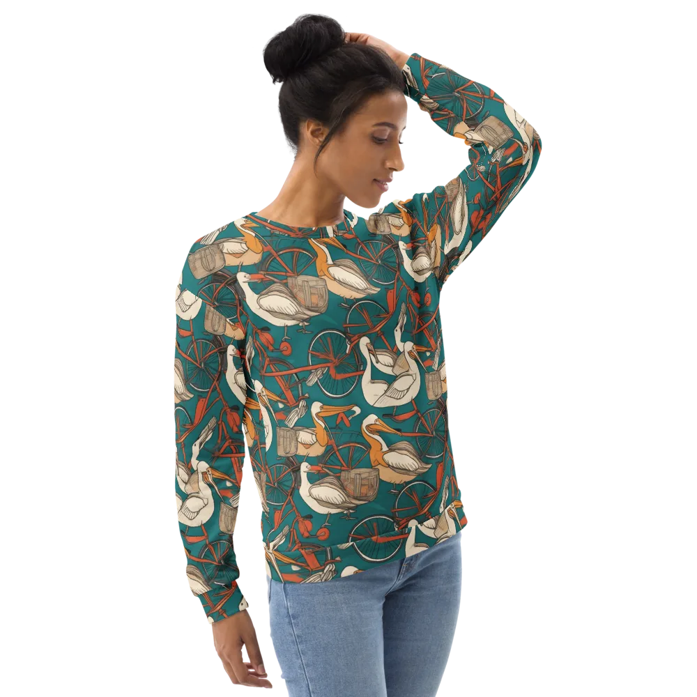 Teal Migration on Sweatshirt — Right Front