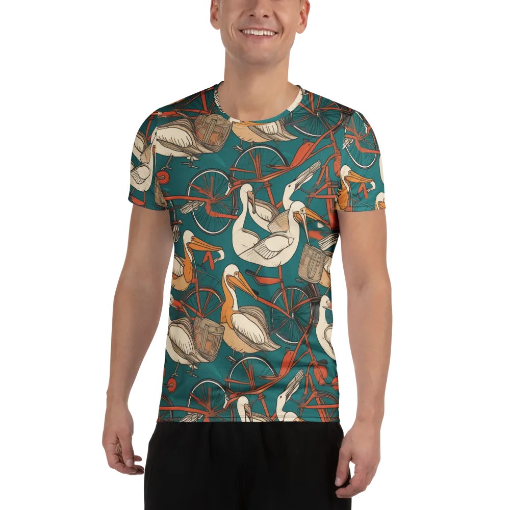 Teal Migration on Men's Athletic T-Shirt — Front