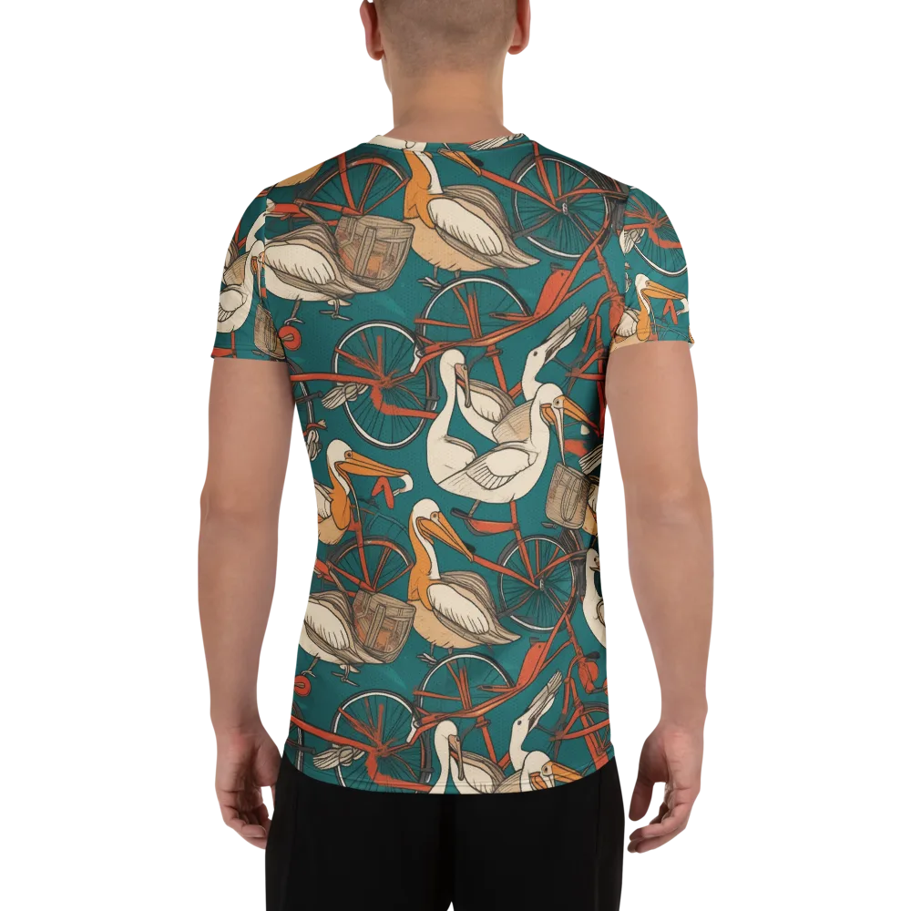 Teal Migration on Men's Athletic T-Shirt — Back