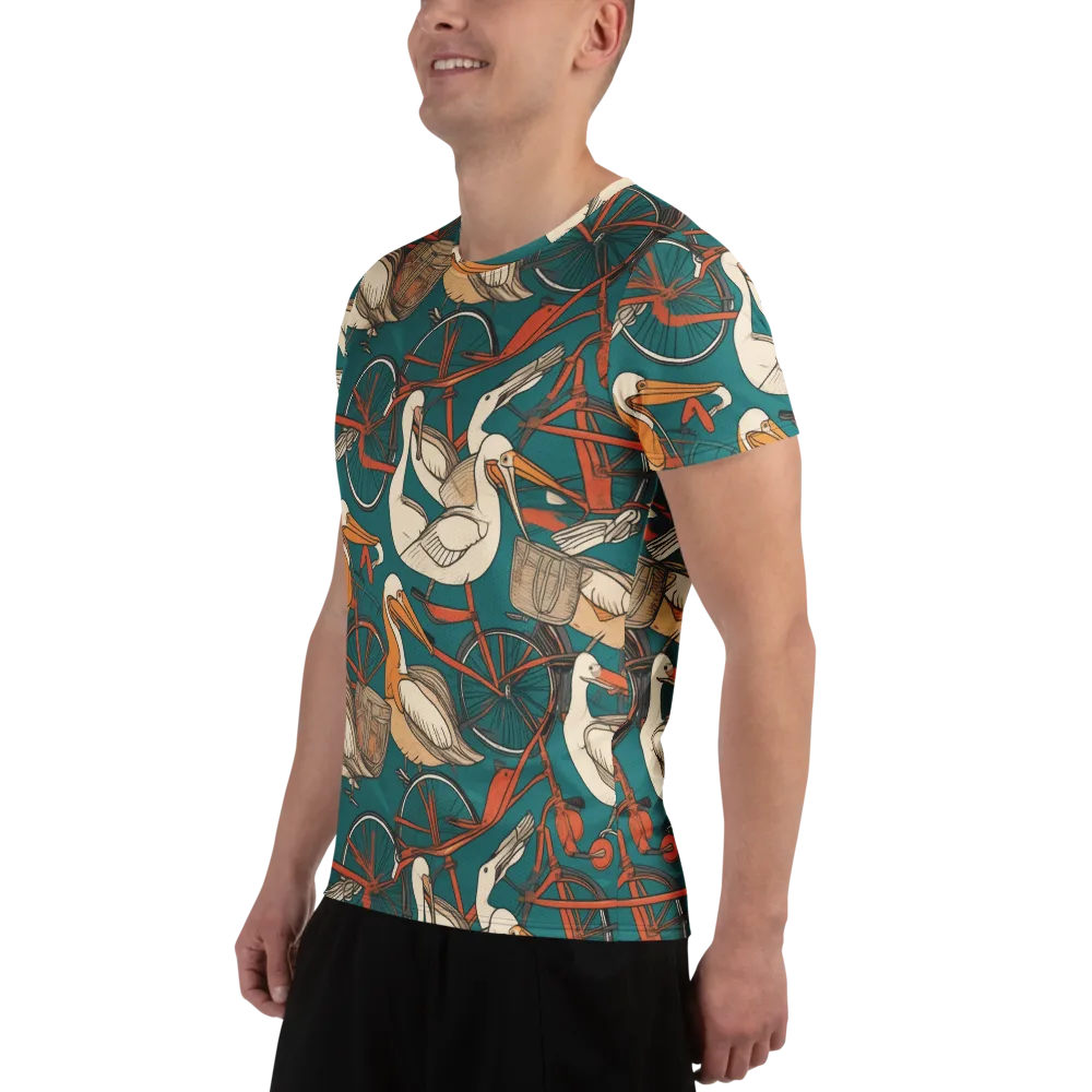 Teal Migration on Men's Athletic T-Shirt — Left