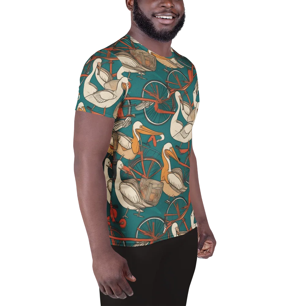 Teal Migration on Men's Athletic T-Shirt — Right