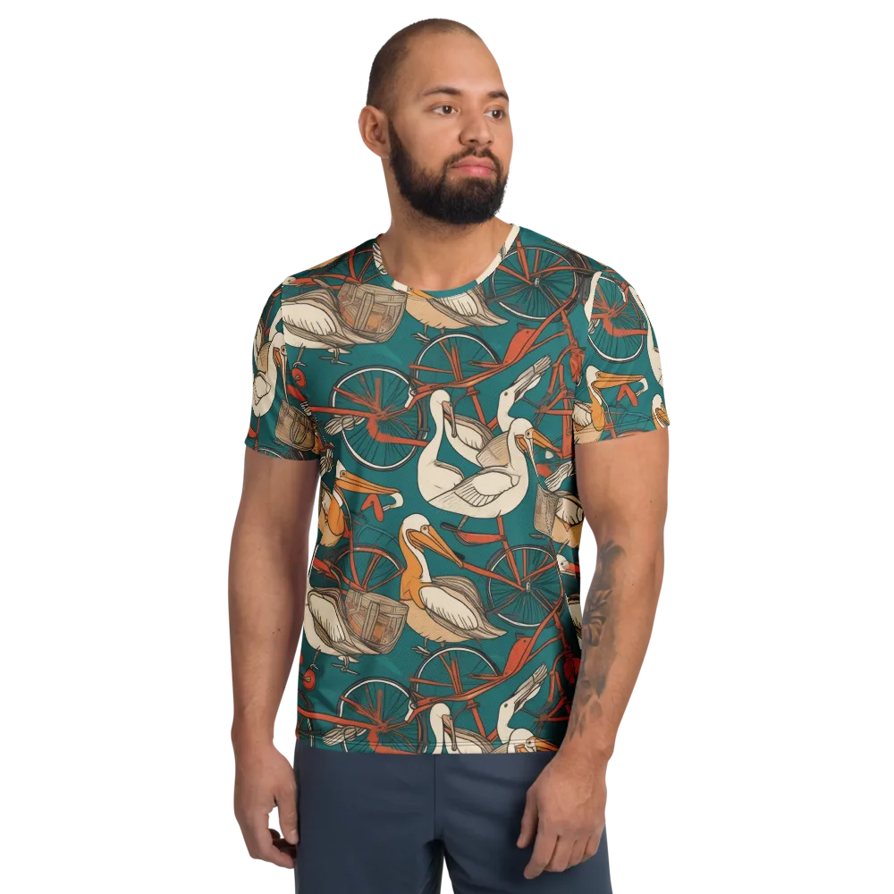 Teal Migration on Men's Athletic T-Shirt — Front
