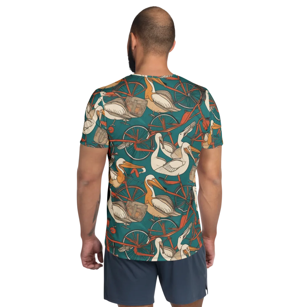 Teal Migration on Men's Athletic T-Shirt — Back