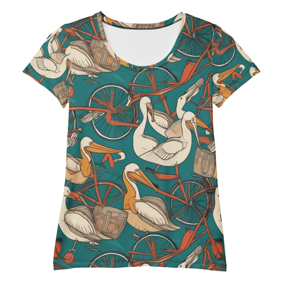 Teal Migration on Women's Athletic T-Shirt — Front