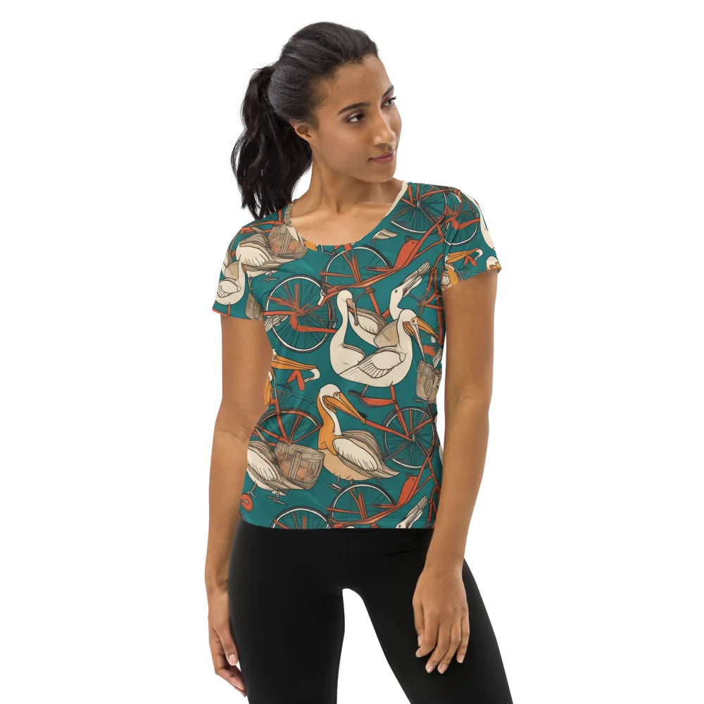 Teal Migration on Women's Athletic T-Shirt — Front