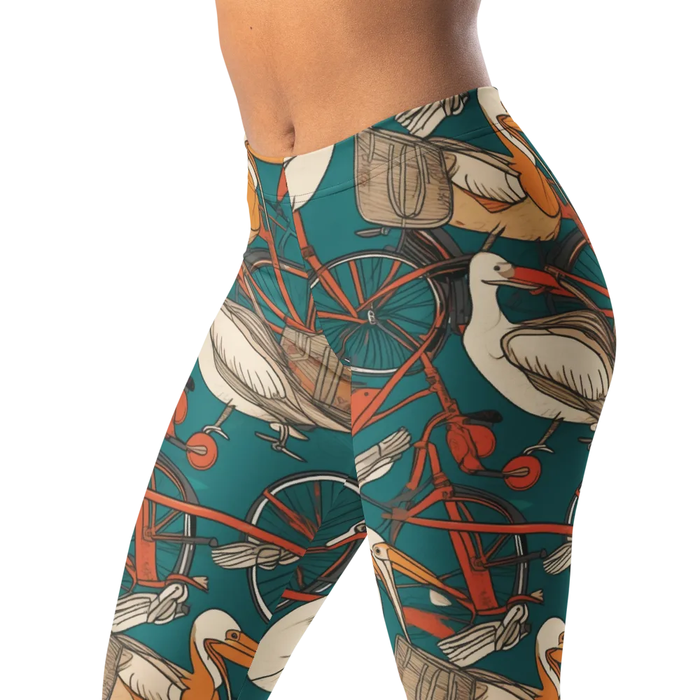 Teal Migration on Leggings — Left Front