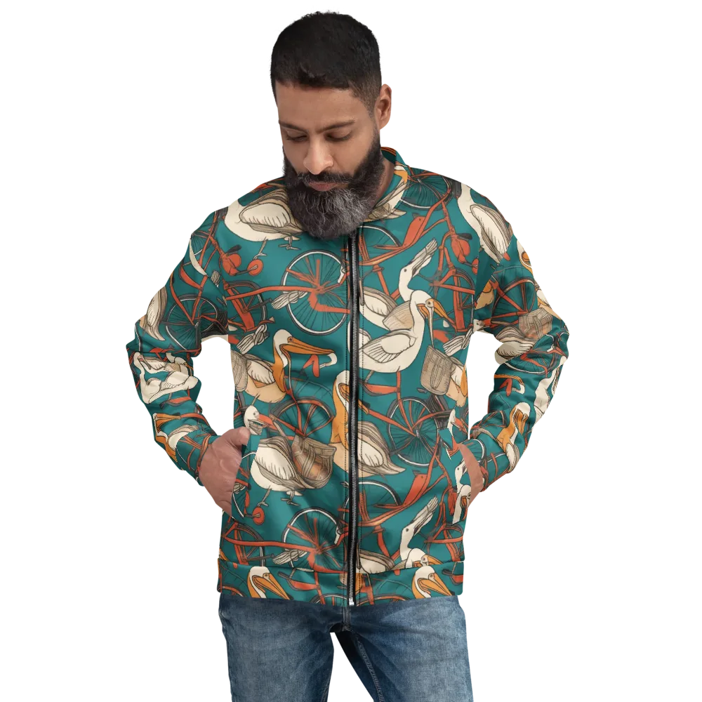 Teal Migration on Bomber Jacket — Front