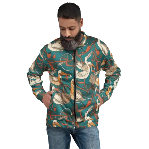 Teal Migration on a Bomber Jacket