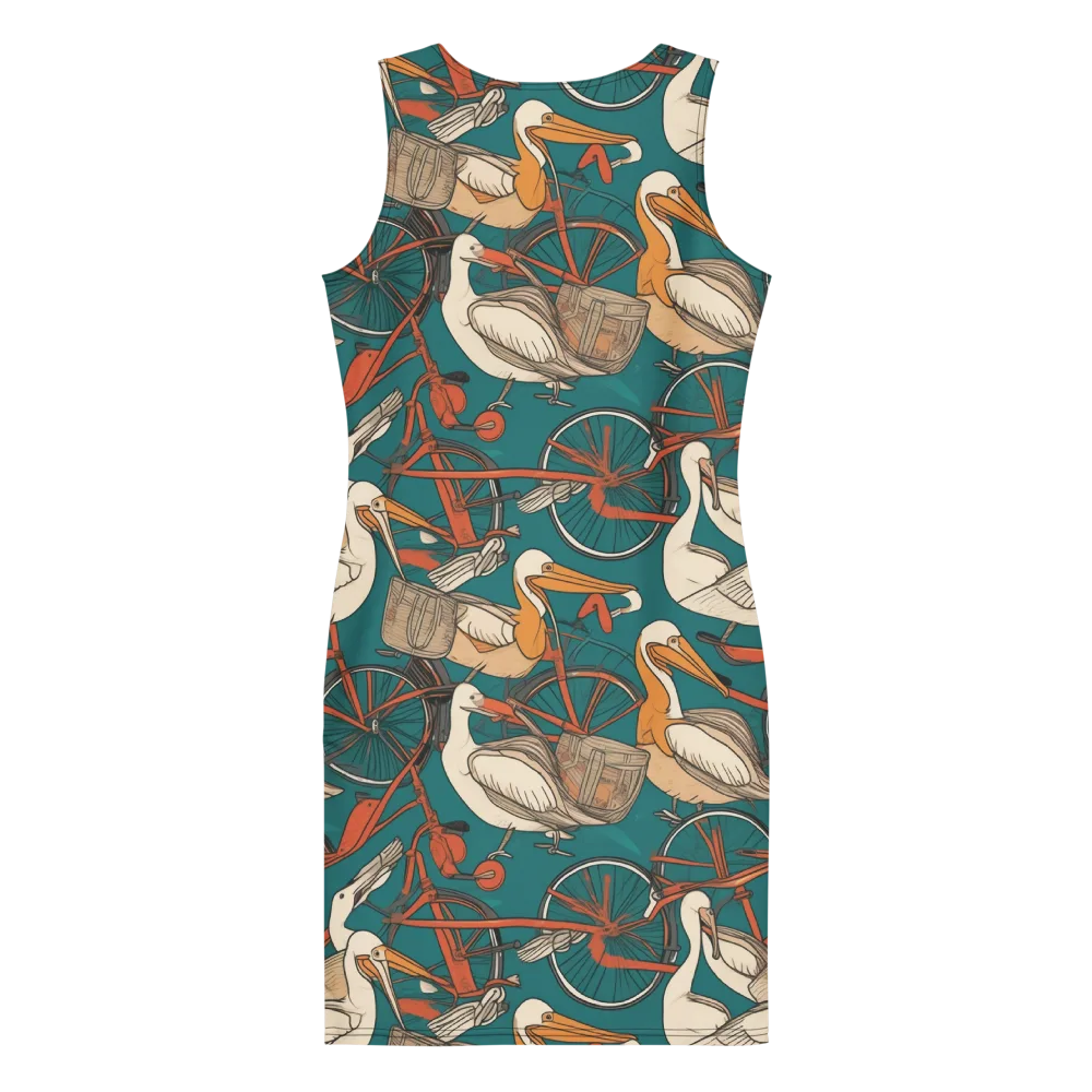 Teal Migration on Bodycon Dress — Back