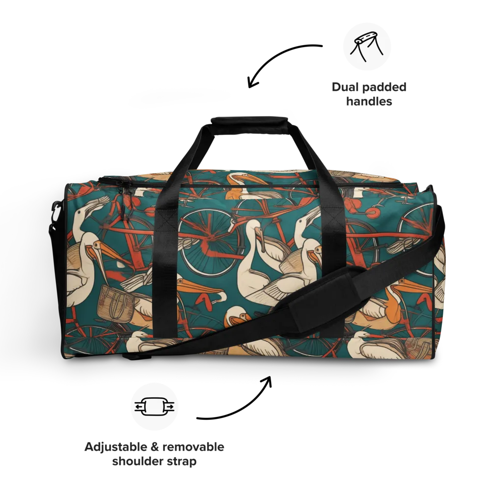 Teal Migration on Duffle Bag — Front