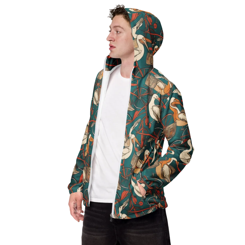 Teal Migration on Men's Windbreaker — Left Front