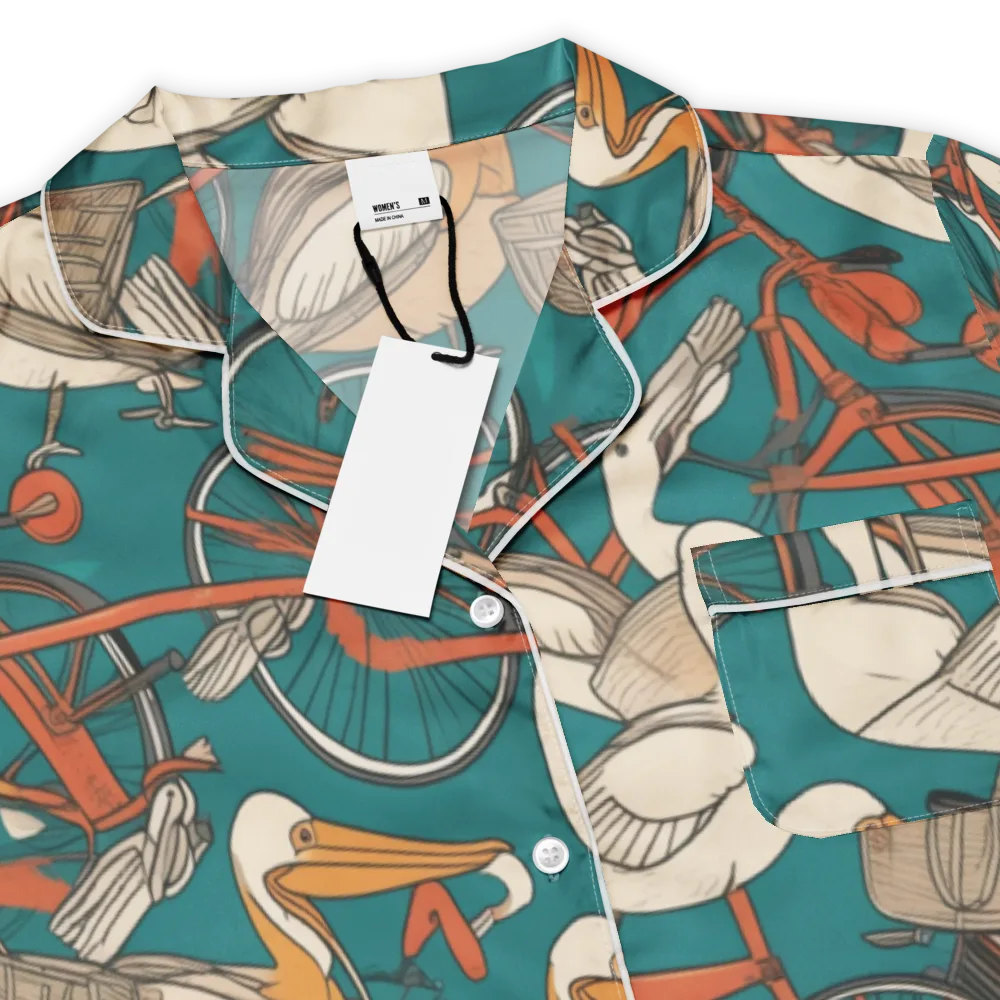 Teal Migration on Women's Short Sleeve Pajama Top — Product details