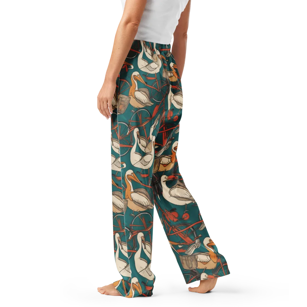 Teal Migration on Women's Pajama Pants — Left