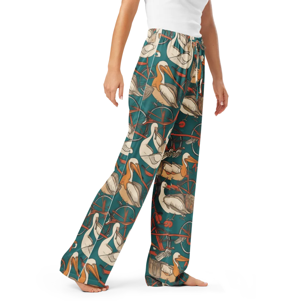 Teal Migration on Women's Pajama Pants — Right Front
