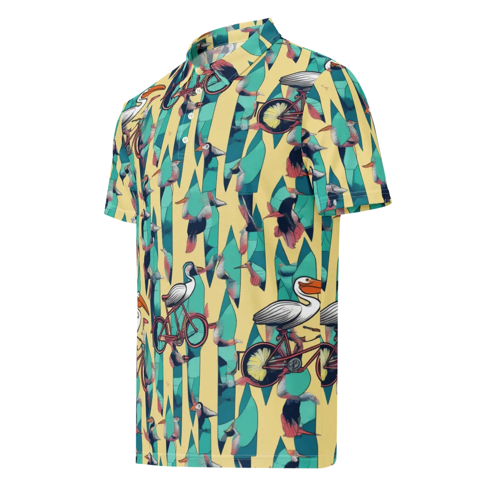 Teal Wings on Men's Slim Fit Polo Shirt — Left Front