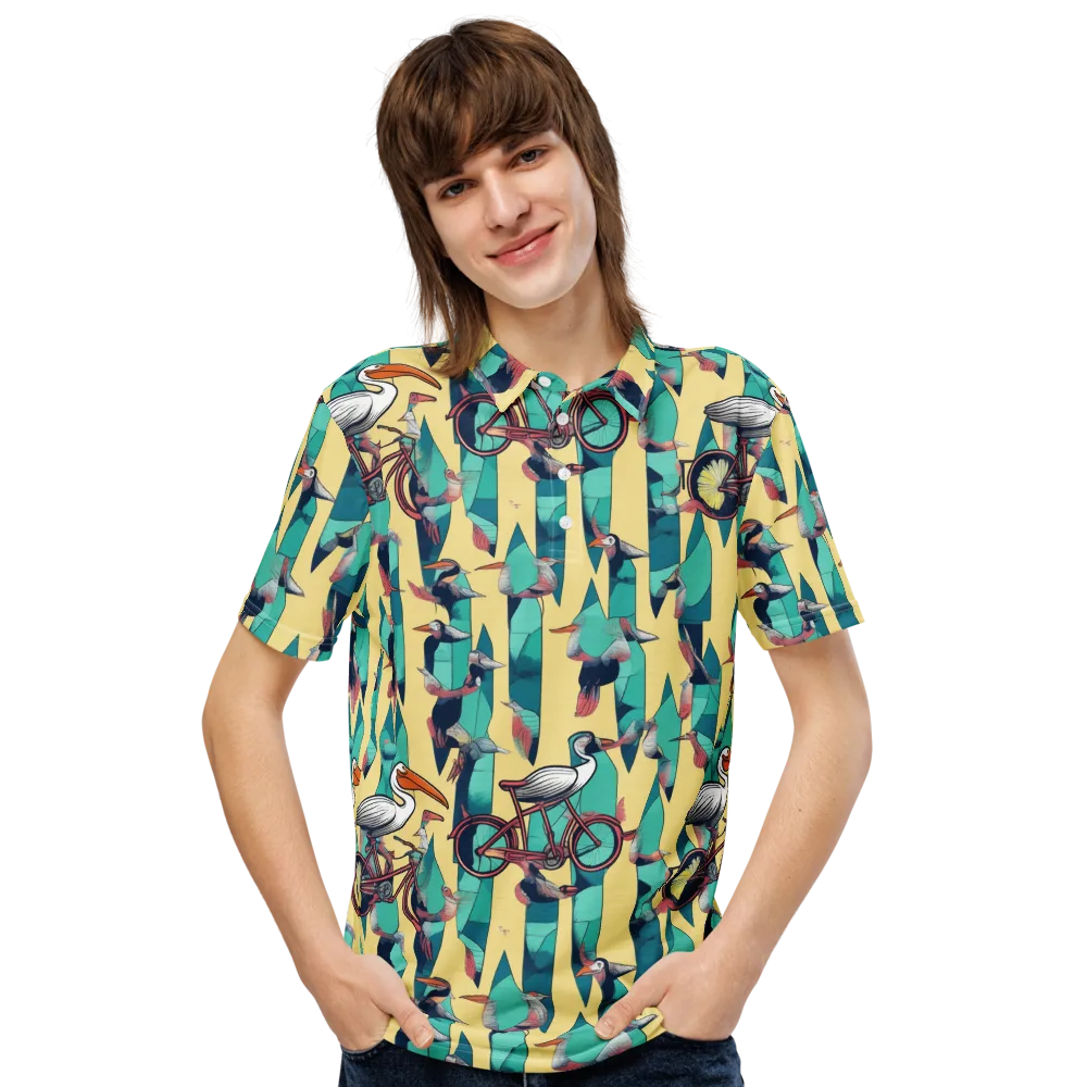 Teal Wings on Men's Slim Fit Polo Shirt — Front