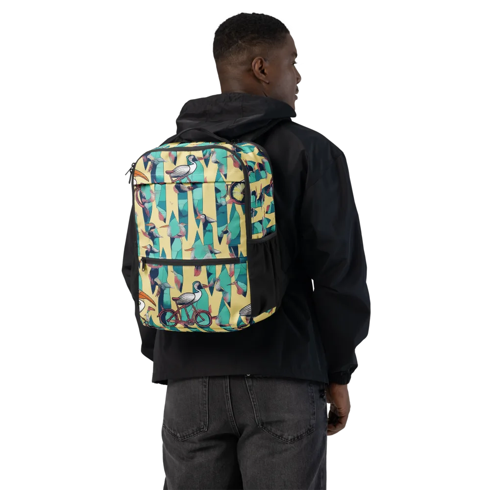 Teal Wings on Utility Backpack — Back