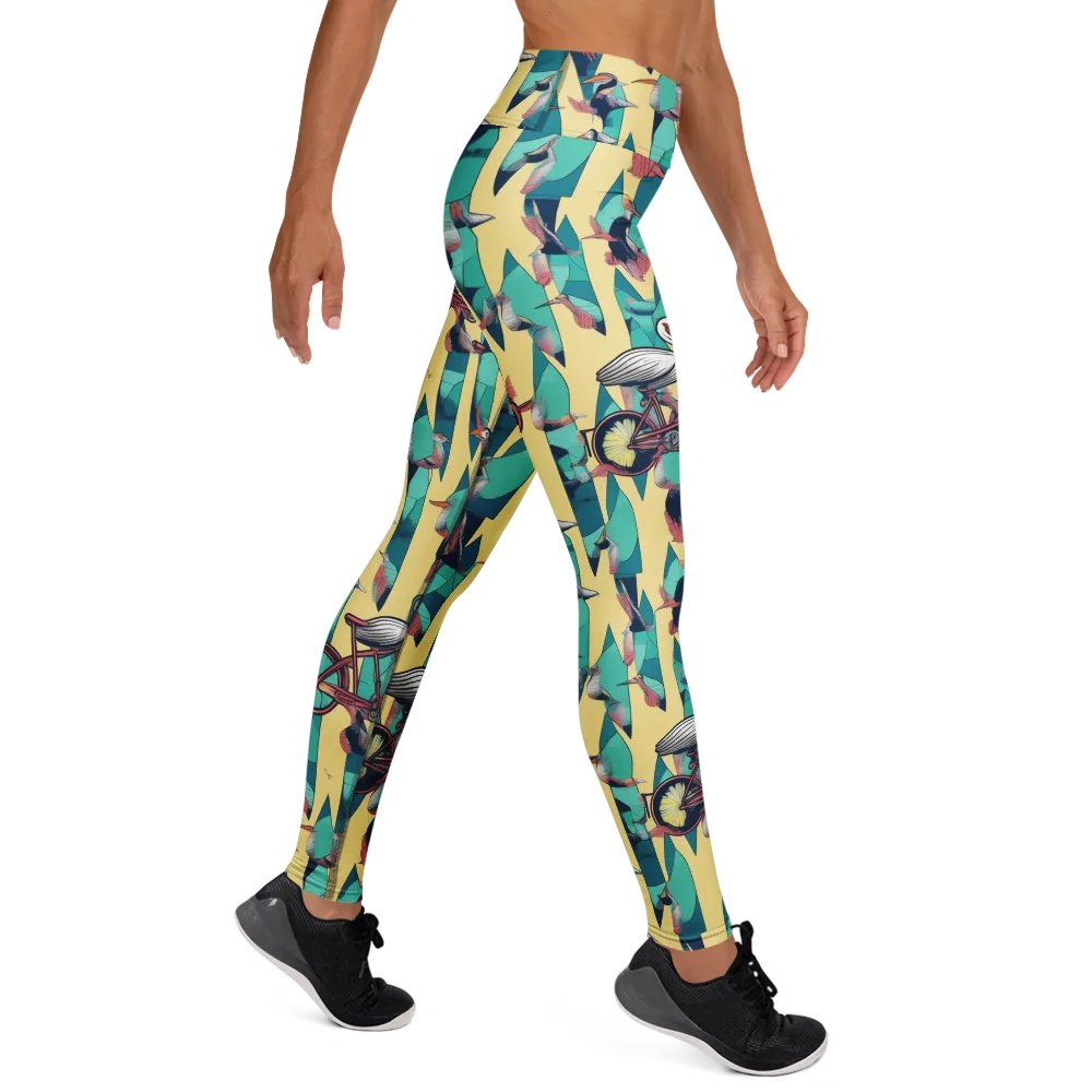 Teal Wings on Yoga Leggings — Right