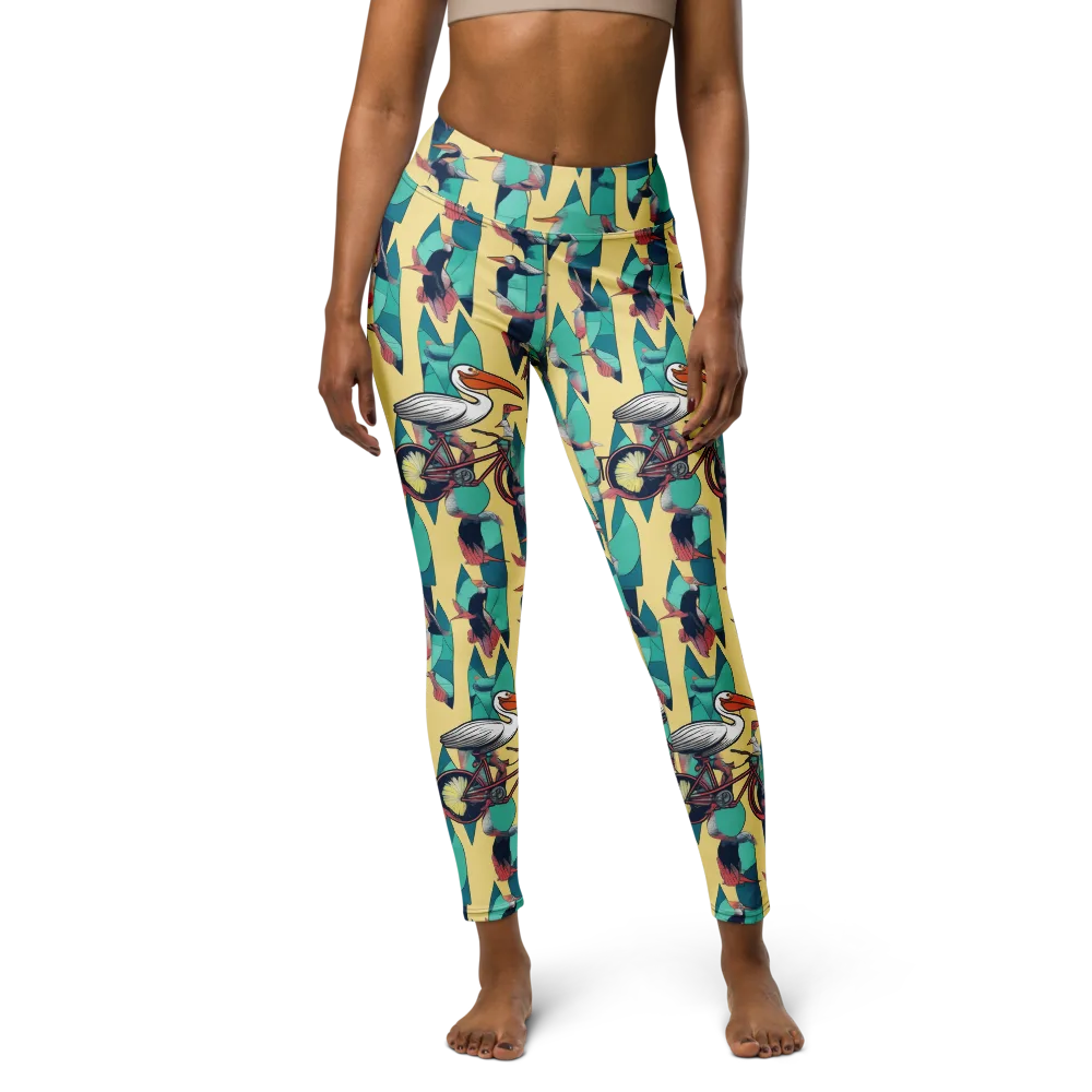 Teal Wings on Yoga Leggings — Front