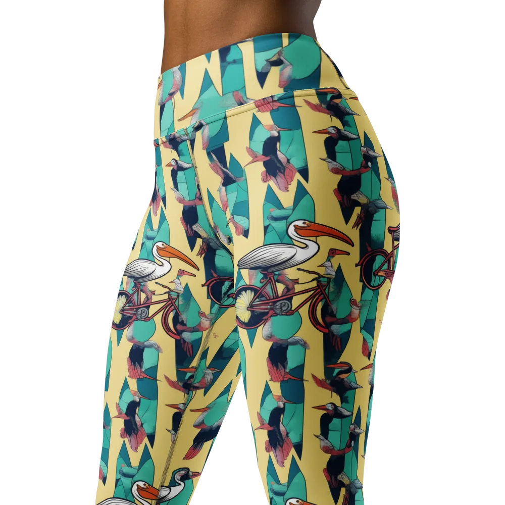 Teal Wings on Yoga Leggings — Left Front