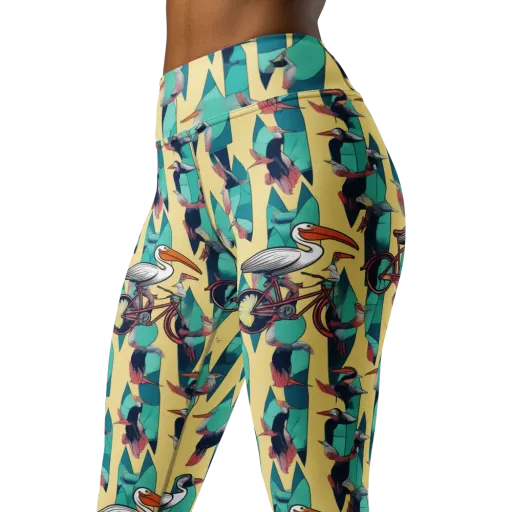 Teal Wings on a Yoga Leggings