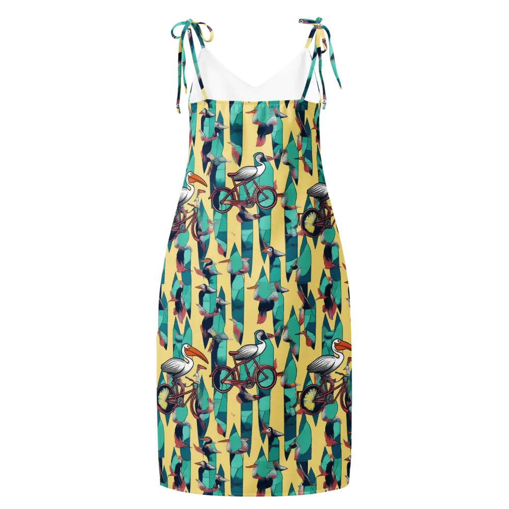 Teal Wings on Slip Dress — Back