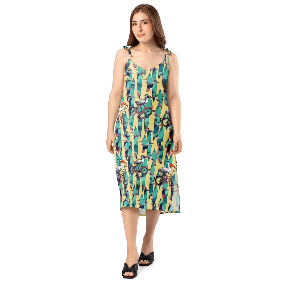 Teal Wings on Slip Dress — Front