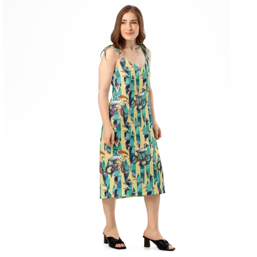 Teal Wings on a Slip Dress
