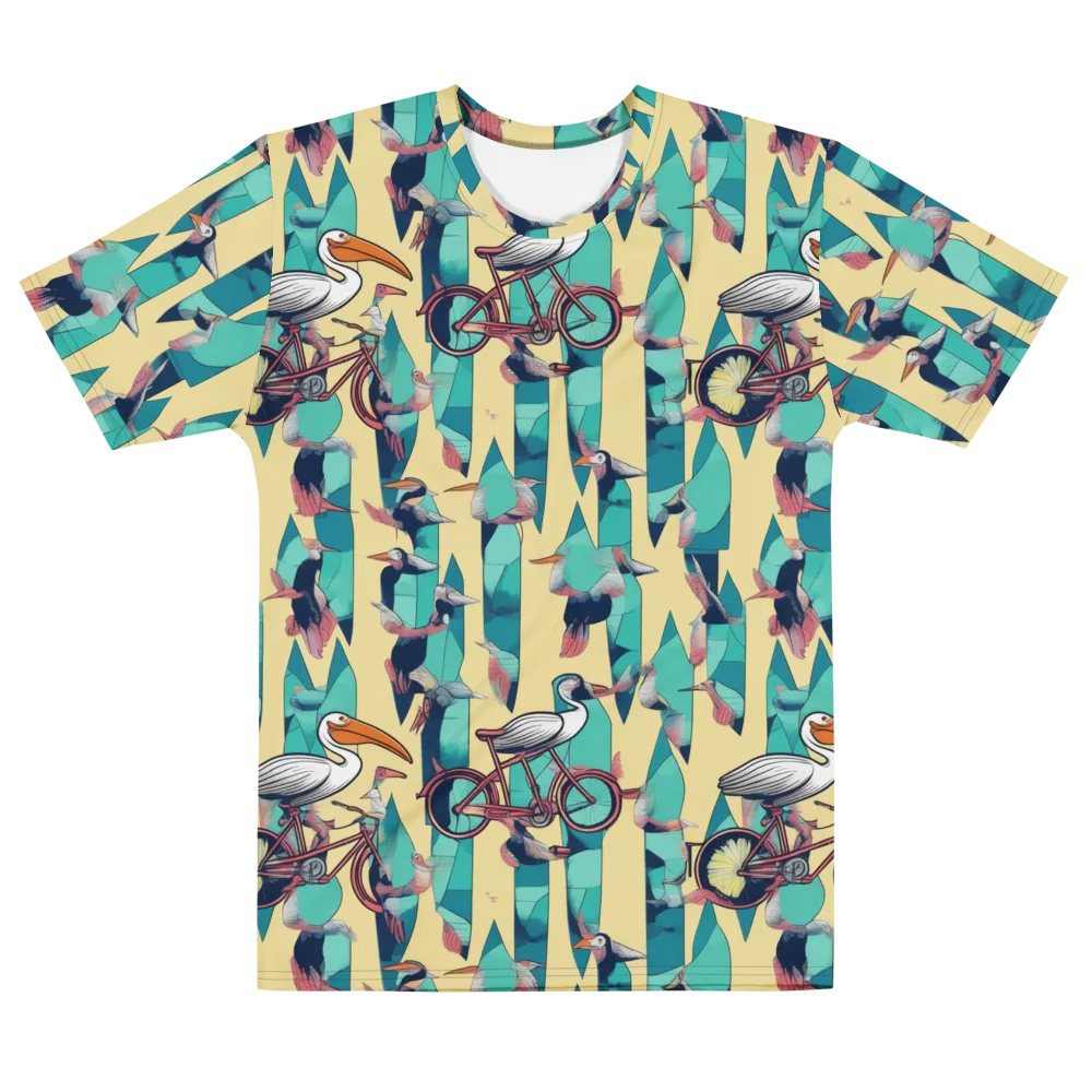 Teal Wings on Men's Cotton Crew Neck T-Shirt — Front