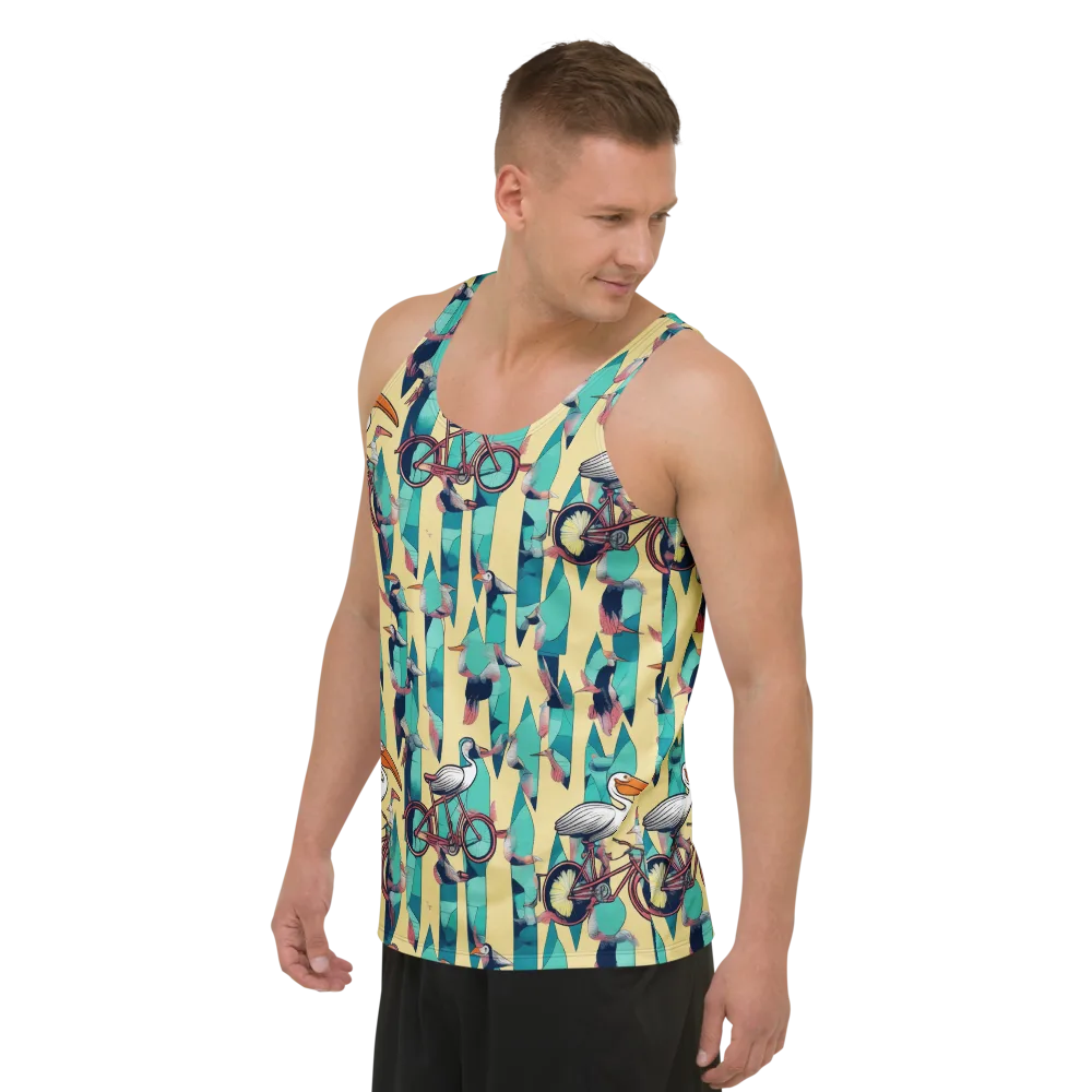 Teal Wings on Men's Tank Top — Left Front
