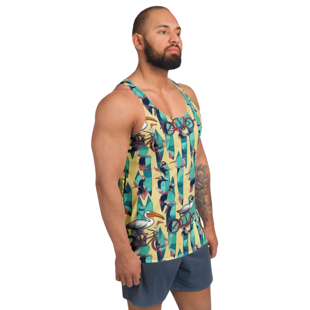 Teal Wings on Men's Tank Top — Right Front