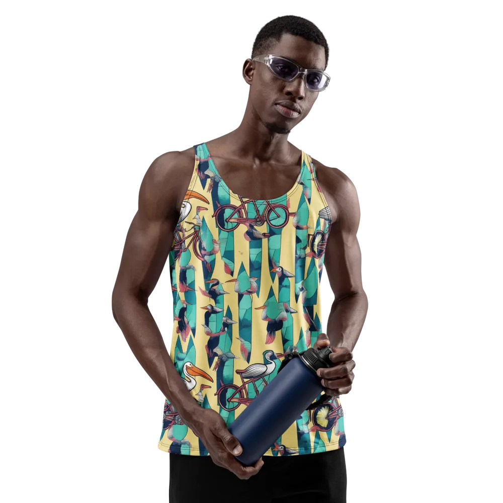 Teal Wings on Men's Tank Top — Front