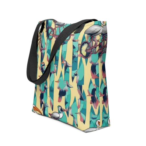 Teal Wings on a Tote Bag
