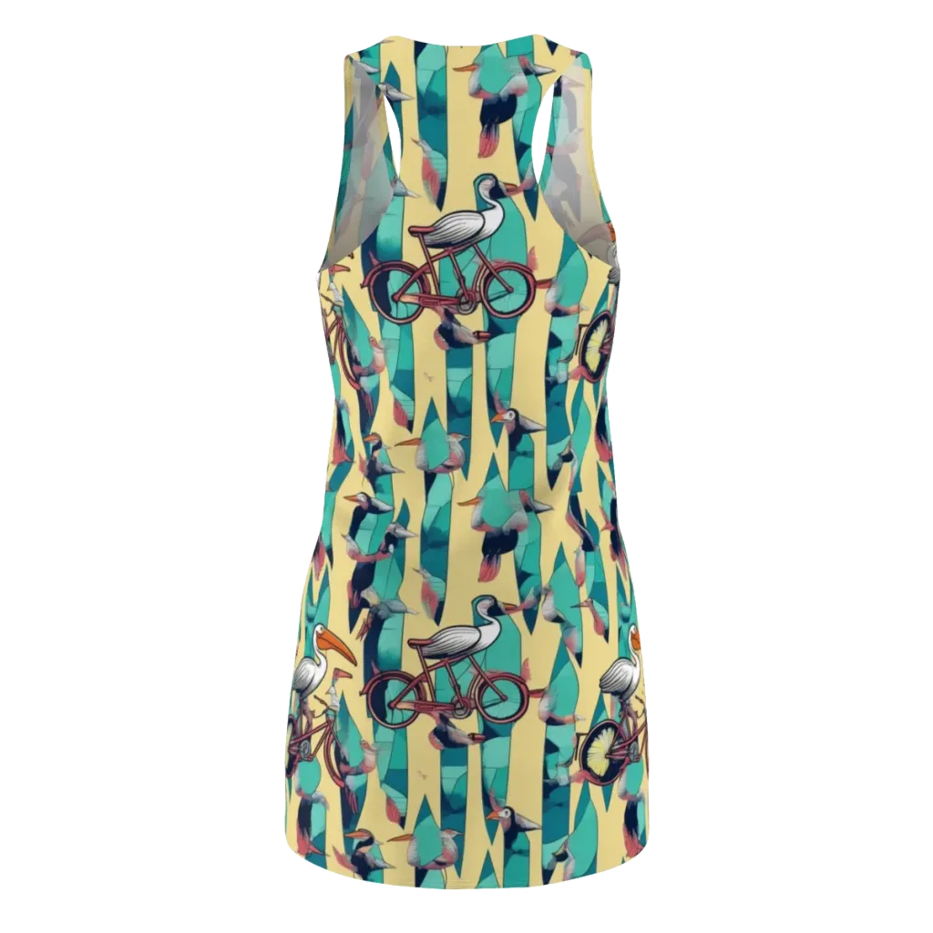 Teal Wings on Racerback Dress — Back