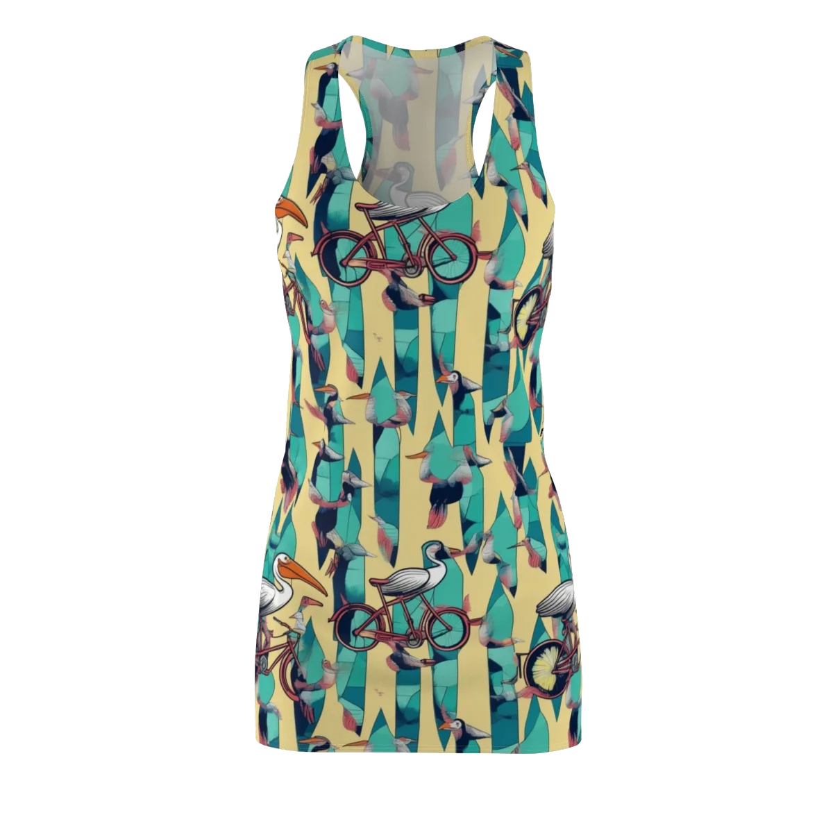 Teal Wings on Racerback Dress — Front