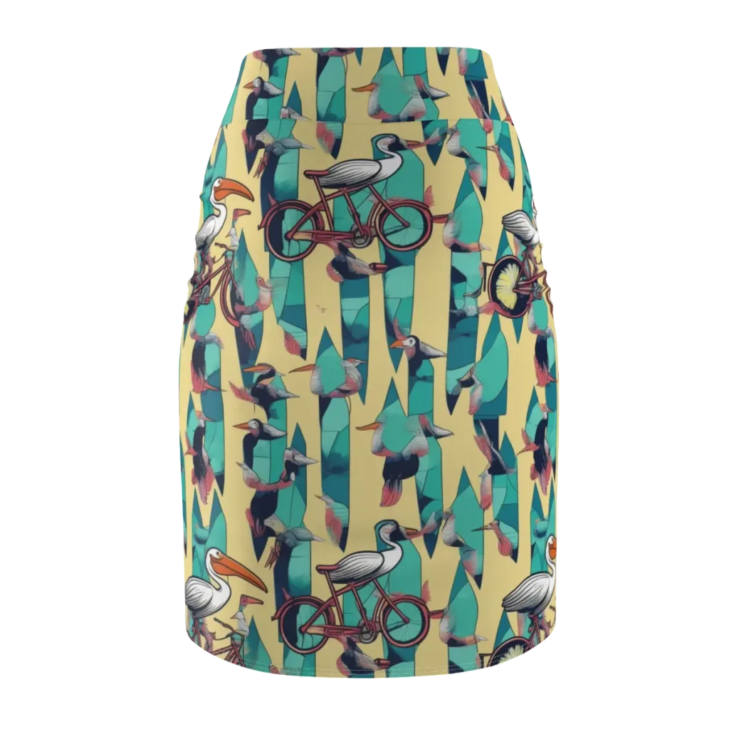 Teal Wings on Pencil Skirt — Back
