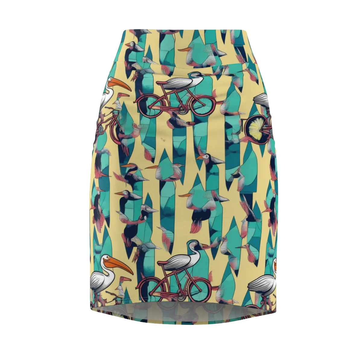 Teal Wings on Pencil Skirt — Front