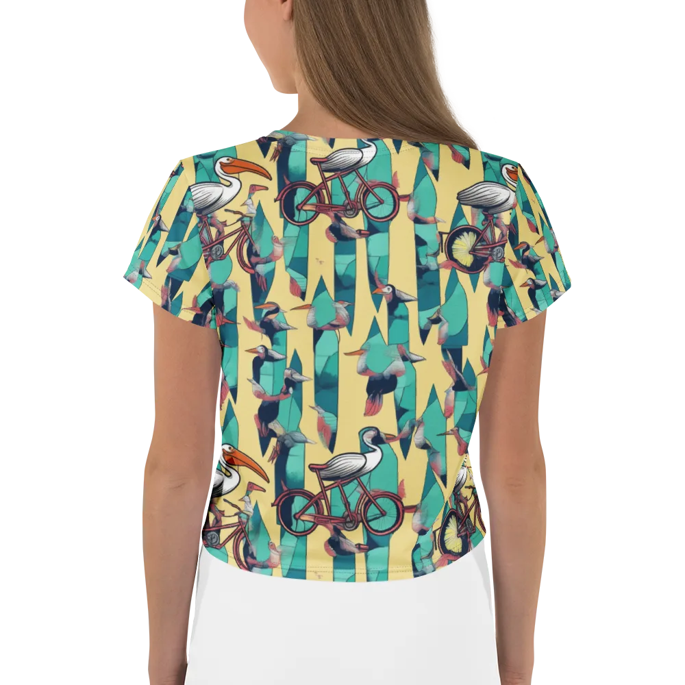 Teal Wings on Crop Tee — Back