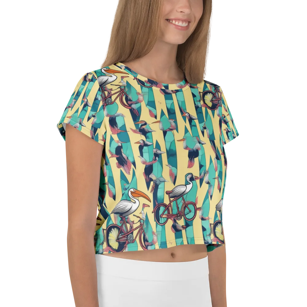 Teal Wings on Crop Tee — Right