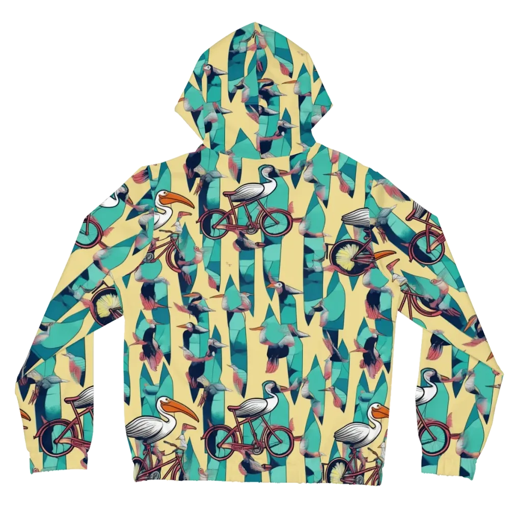 Teal Wings on Women's Full-Zip Hoodie — Back
