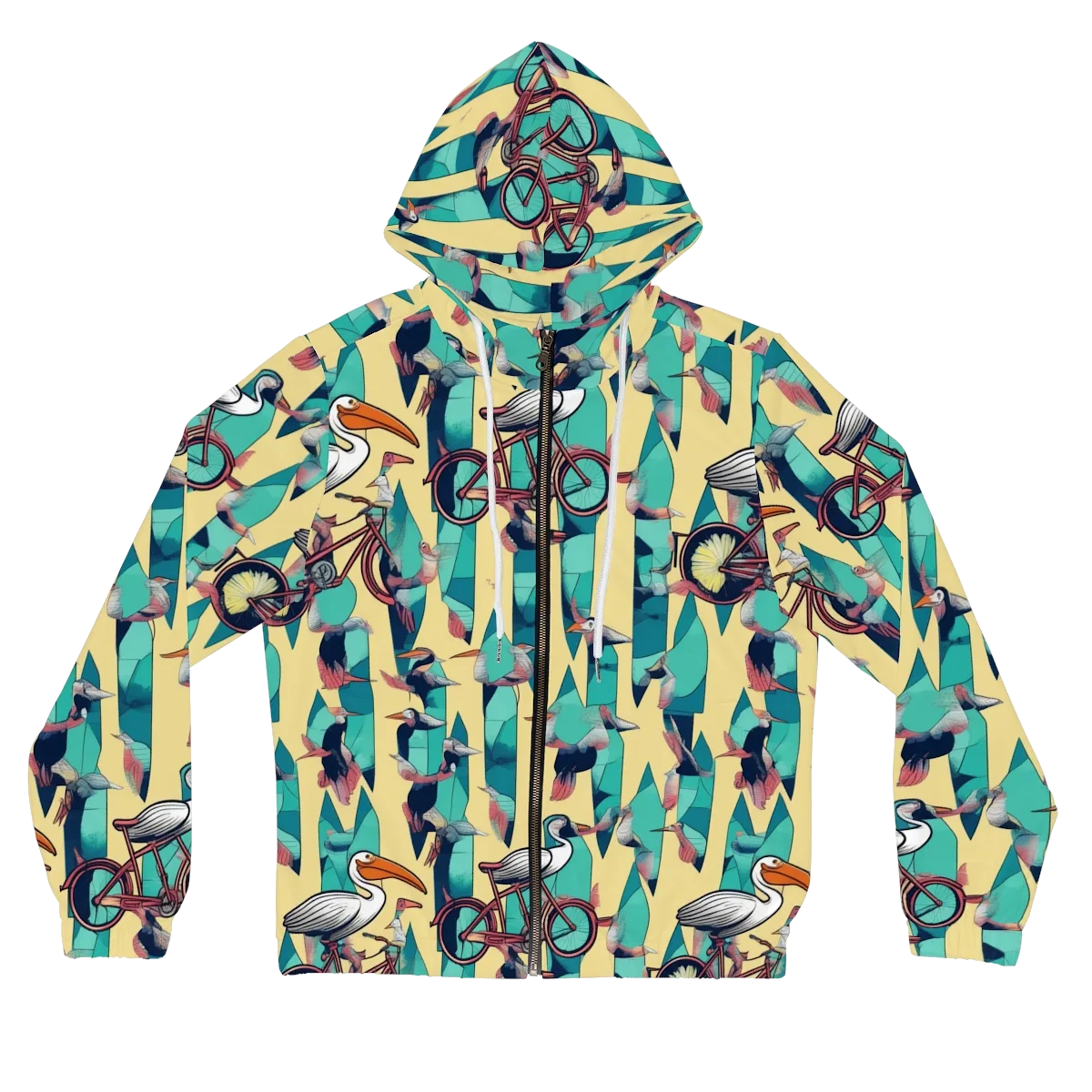 Teal Wings on Women's Full-Zip Hoodie — Front
