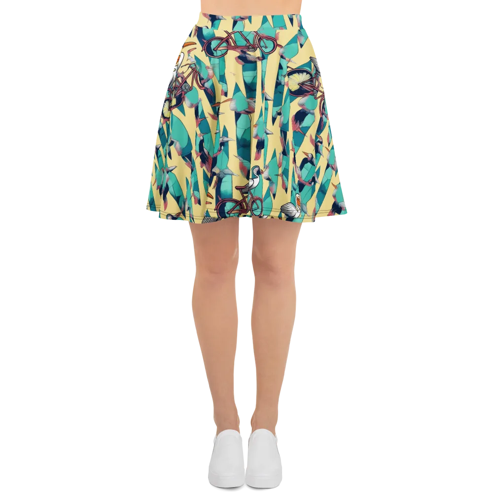 Teal Wings on Skater Skirt — Front