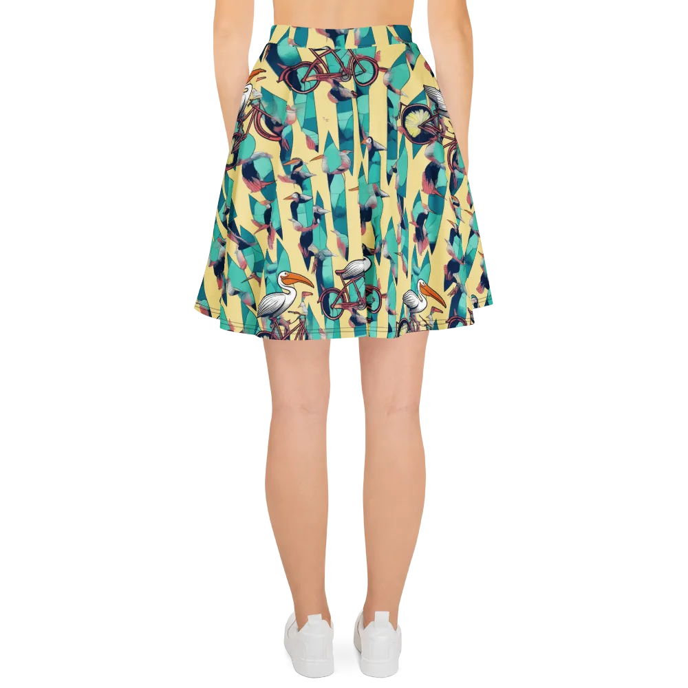 Teal Wings on Skater Skirt — Back