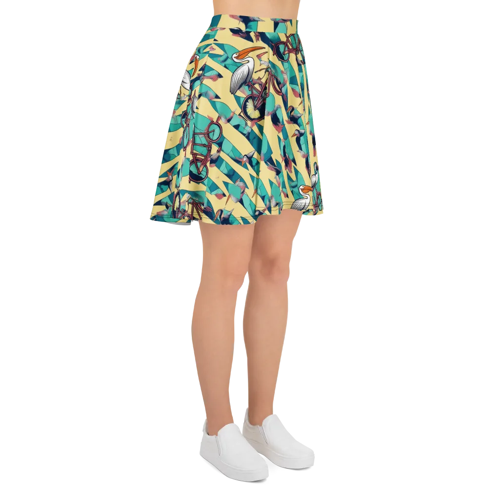 Teal Wings on Skater Skirt — Right