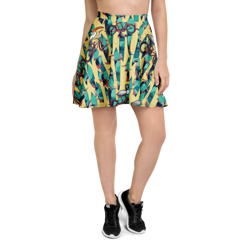 Teal Wings on Skater Skirt — Front