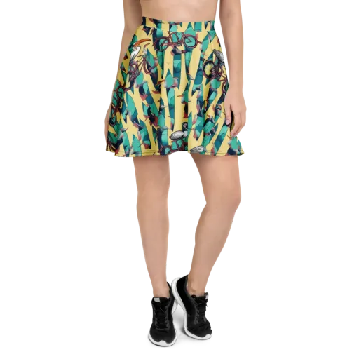 Teal Wings on a Skater Skirt