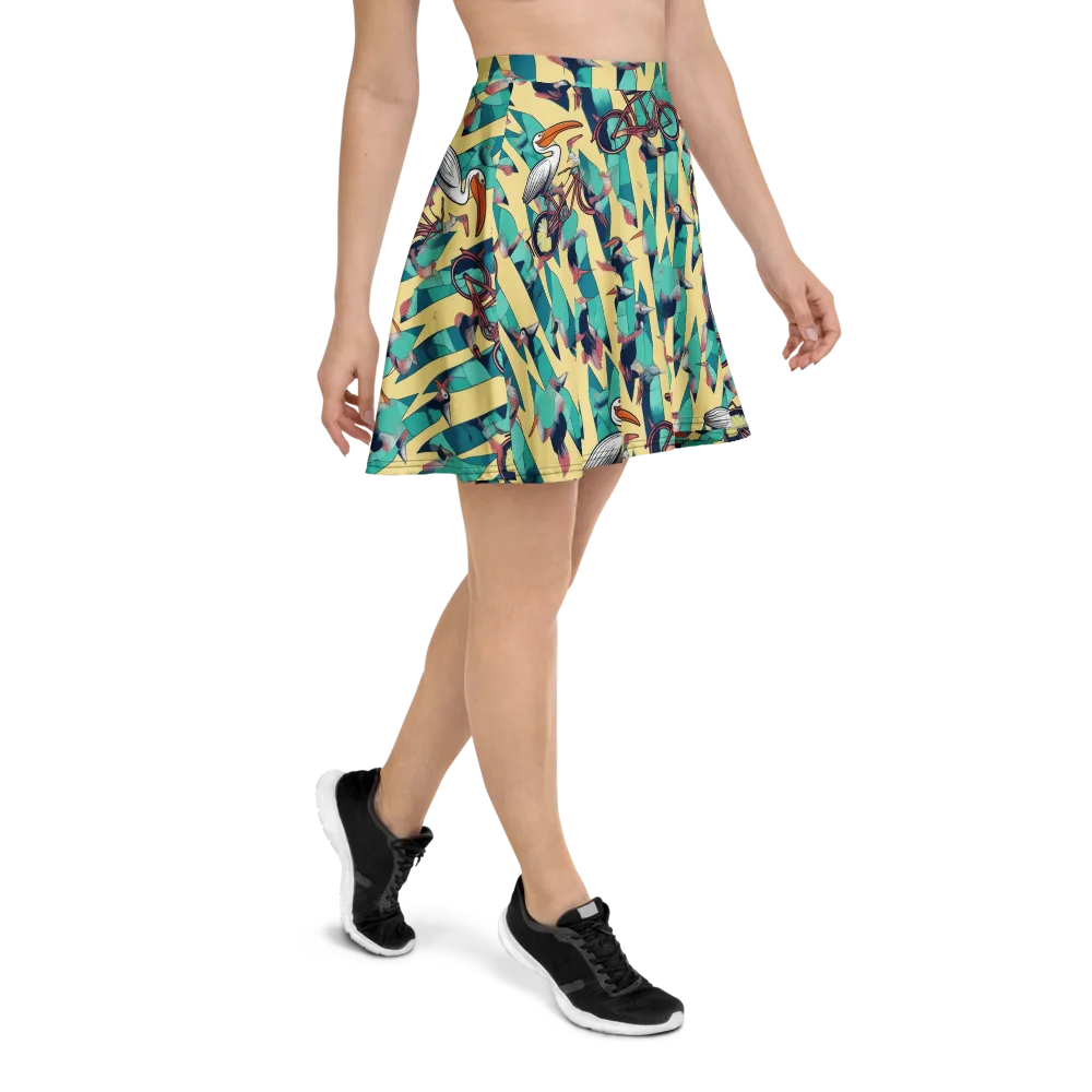 Teal Wings on Skater Skirt — Right