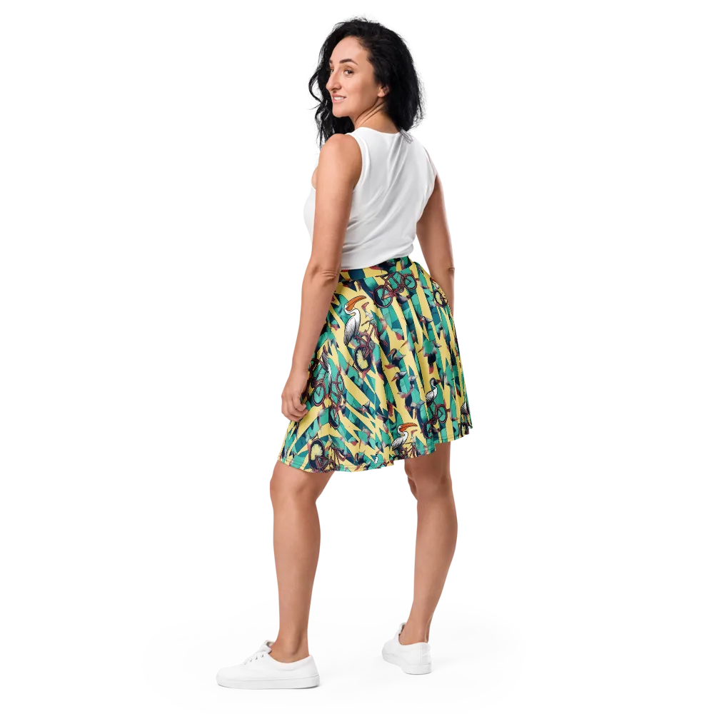 Teal Wings on Skater Skirt — Back